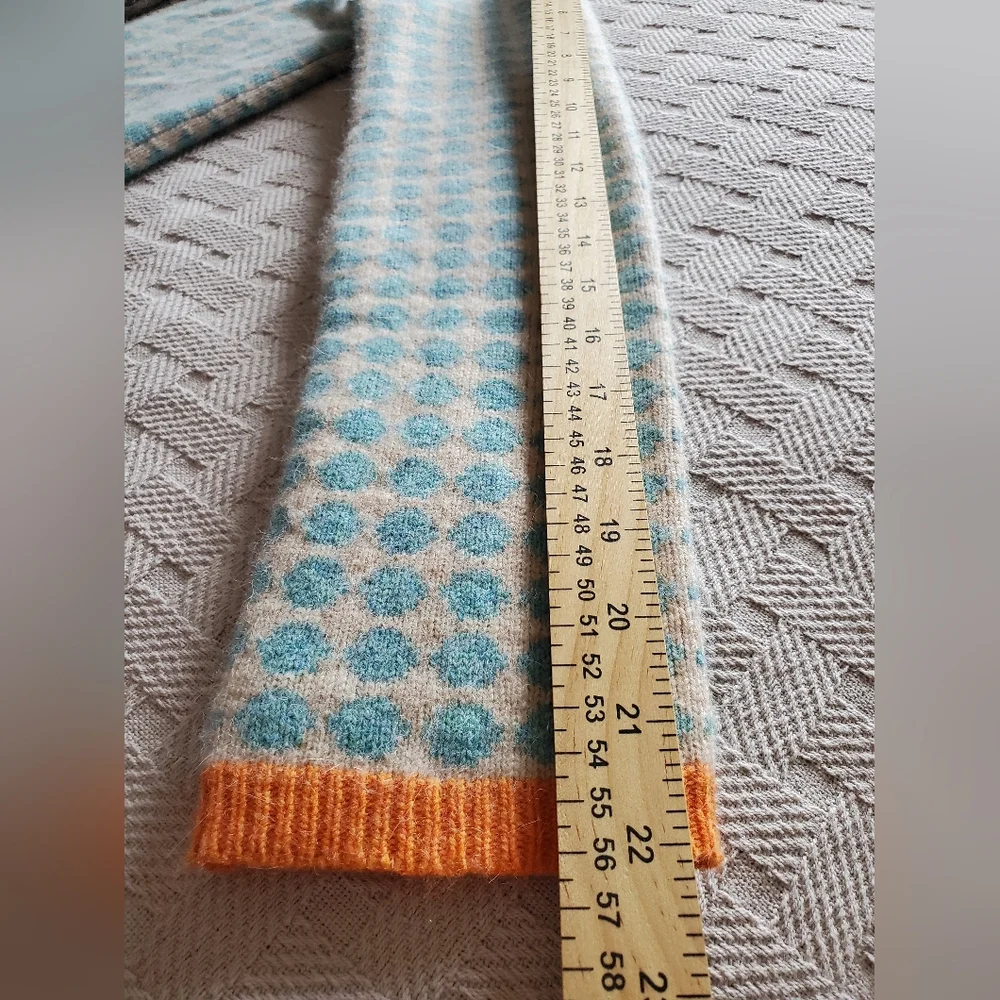Orla Kiely Y2K Retro Polka Dot Lambswool Angora Cardigan - Picture 7 of 12